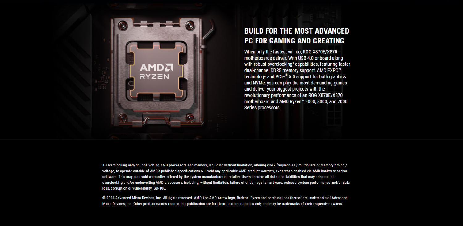 ASUS ROG Crosshair X870E Hero Gaming Motherboard – AMD AM5, DDR5 192GB, Wi-Fi 7, USB4, AI Overclocking, EXPO Support