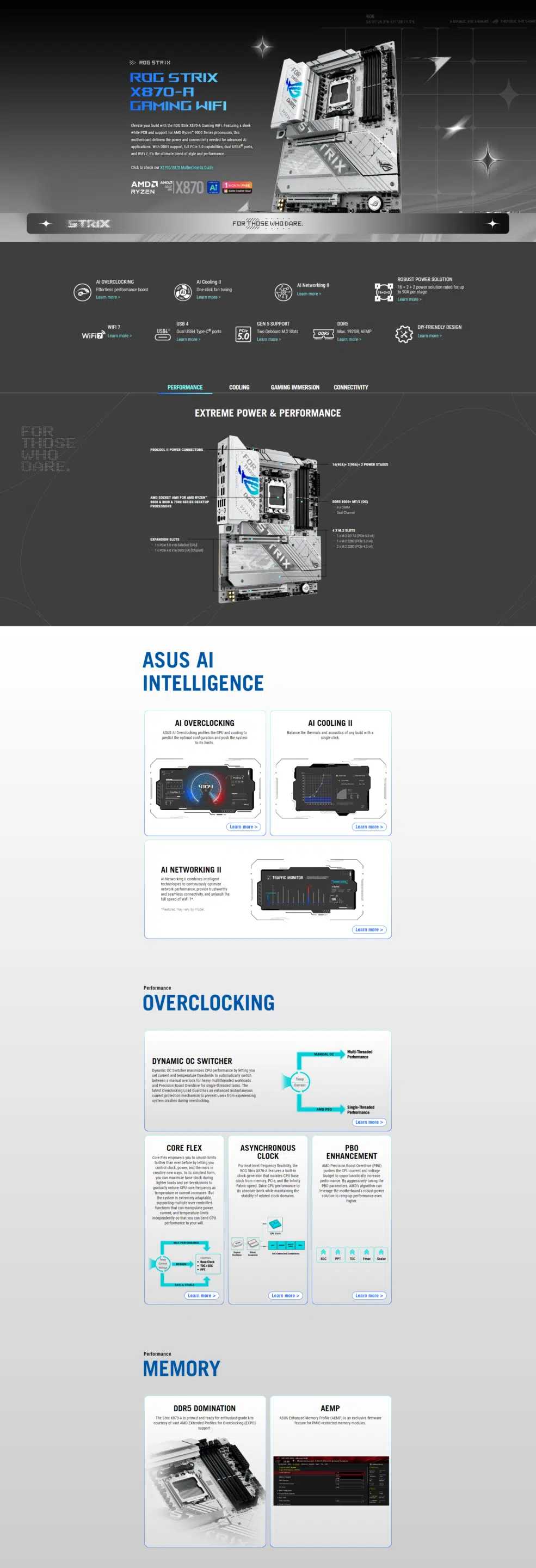 ASUS ROG Strix X870-A Gaming Wi-Fi ATX Motherboard – AMD X870 chipset, 4× DDR5 DIMM slots supporting up to 192GB, 4× M.2 slots, PCIe 5.0 x16, PCIe 4.0 support, HDMI and DisplayPort outputs | Model: 90MB1IF0-M0EAY0