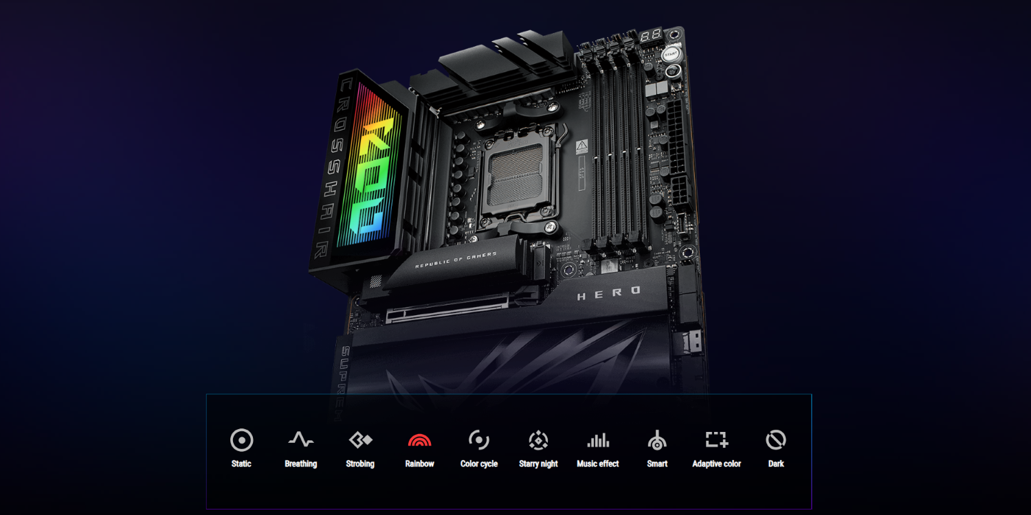 ASUS ROG Crosshair X870E Hero Gaming Motherboard – AMD AM5, DDR5 192GB, Wi-Fi 7, USB4, AI Overclocking, EXPO Support