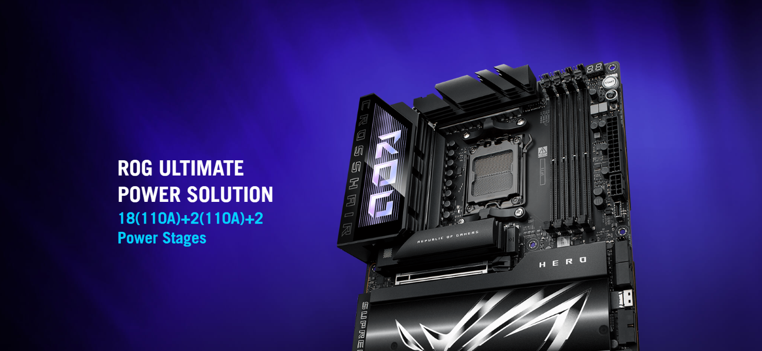 ASUS ROG Crosshair X870E Hero Gaming Motherboard – AMD AM5, DDR5 192GB, Wi-Fi 7, USB4, AI Overclocking, EXPO Support