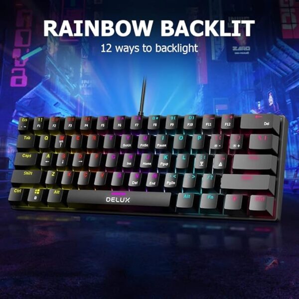 Delux Wired 60 Percent Mini Gaming Keyboard - Image 3