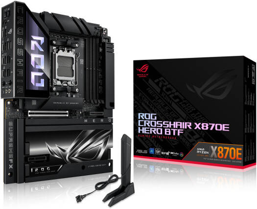ASUS ROG CROSSHAIR X870E HERO BTF AM5 ATX Motherboard | AMD X870E Chipset, 4× DDR5 DIMM (Up to 256 GB), PCIe 5.0 x16, 5× M.2 Slots – 90MB1MX0-M0EAY0