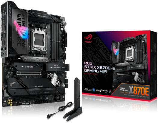 ASUS ROG Strix X870E-E Gaming Wi-Fi DDR5 Motherboard for AMD AM5 Processors – Wi-Fi 7, AI-enhanced features, up to 256GB DDR5 EXPO support, AI Overclocking, dual USB4 ports, and Gen 5 PCIe | Model: 90MB1IB0-M0EAY0
