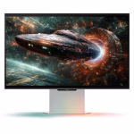 Samsung G90XF Odyssey 27 inch 3D Gaming Monitor, 4K IPS Display, 165Hz Refresh Rate, 1ms Response Time, Silver