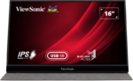 Viewsonic VG1655 16" USB-C Portable Business Monitor, 60Hz Refresh Rate, 6.5Ms Response Time, Black