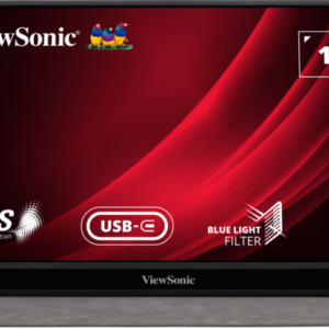 Viewsonic VG1655 16" USB-C Portable Business Monitor, 60Hz Refresh Rate, 6.5Ms Response Time, Black