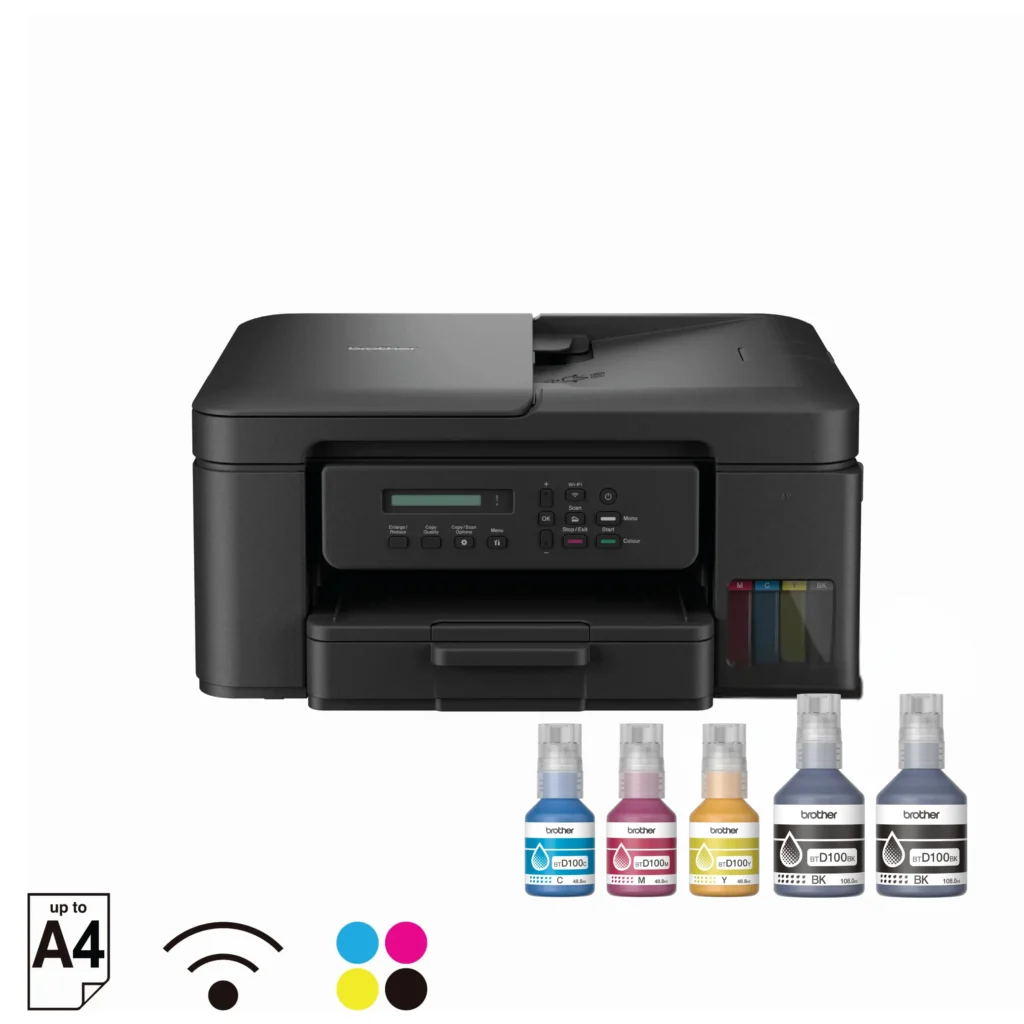 Brother DCP-T730DW Multi-function Ink Tank Printer, Duplex and ADF, A4 Print Speed up to 16ipm, Wi-fi, Black