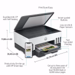 HP Smart Tank 720 All-In-One Printer, Up To 15ppm Print Speed, 250 Sheets Input Capacity, Bluetooth, Wifi, White - Image 7