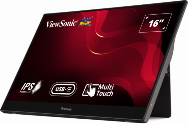ViewSonic TD1655 16" Full HD Touch Portable Monitor, 60Hz Refresh Rate, 6.5ms Response Time, Silver - Image 3
