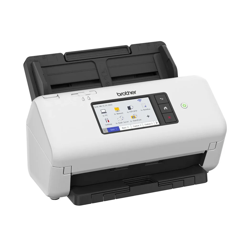 Brother ADS-4700W Desktop Scanner, 40ppm Simplex and 80ipm Duplex Scanning, 80-Page ADF, USB, Wi-Fi & Ethernet, White
