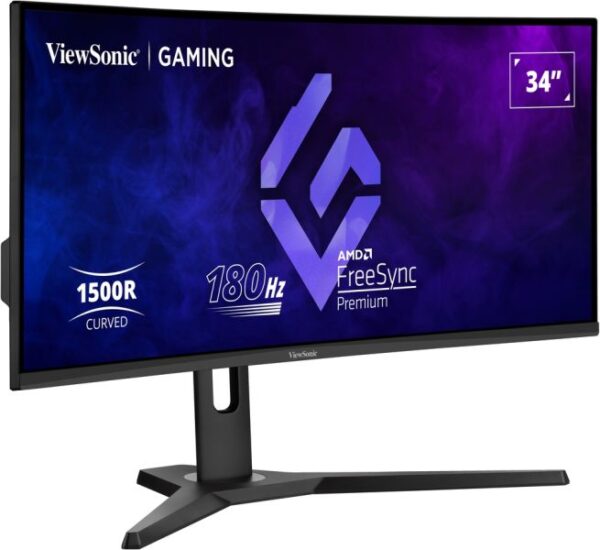 Viewsonic VX3418-2KPC 34 inch Gaming monitor, UWQHD Curved Display, 180Hz Refresh Rate, 1ms Response Time, Black - Image 3