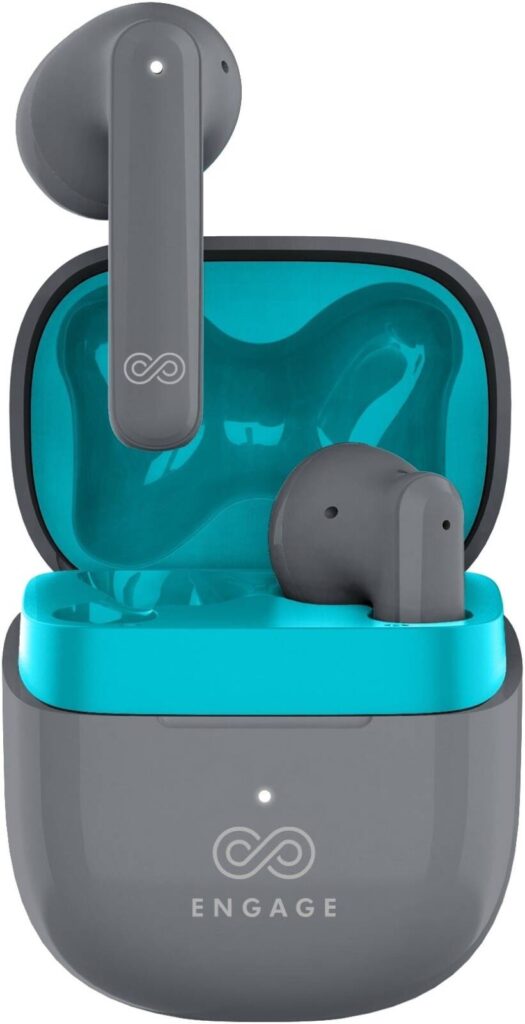 Engage PODS E96 Bluetooth Earbuds, Dual Mic ENC+DNS, 50ms Low Latency, AD6976D4 Chip Support, Easy to Use Touch Controls, 300mAh Battery Capacity, Gray