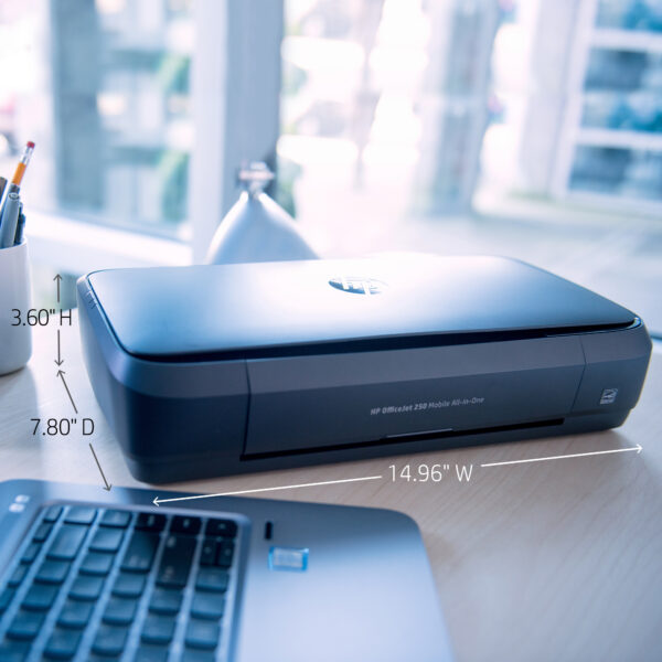 HP Officejet 250 Mobile All-in-One Printer, Print Speed Up to 10 ppm Black, Up to 7 ppm Color, USB, WiFi, Black - Image 5