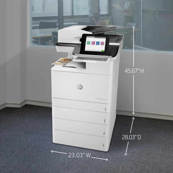HP Color LaserJet Enterprise Flow MFP M776z Printer, Up to 46 ppm Print Speed, USB, Ethernet, Wifi, White - Image 4