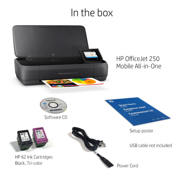 HP Officejet 250 Mobile All-in-One Printer, Print Speed Up to 10 ppm Black, Up to 7 ppm Color, USB, WiFi, Black - Image 8