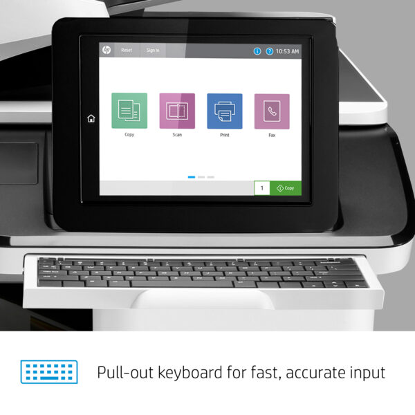 HP Color LaserJet Enterprise Flow MFP M776z Printer, Up to 46 ppm Print Speed, USB, Ethernet, Wifi, White - Image 7