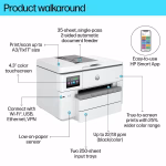 HP OfficeJet Pro 9730 Wide Format All-in-One Printer, Up to 34 ppm Print Speed, ADF, USB, Ethernet, Wifi, White - Image 8