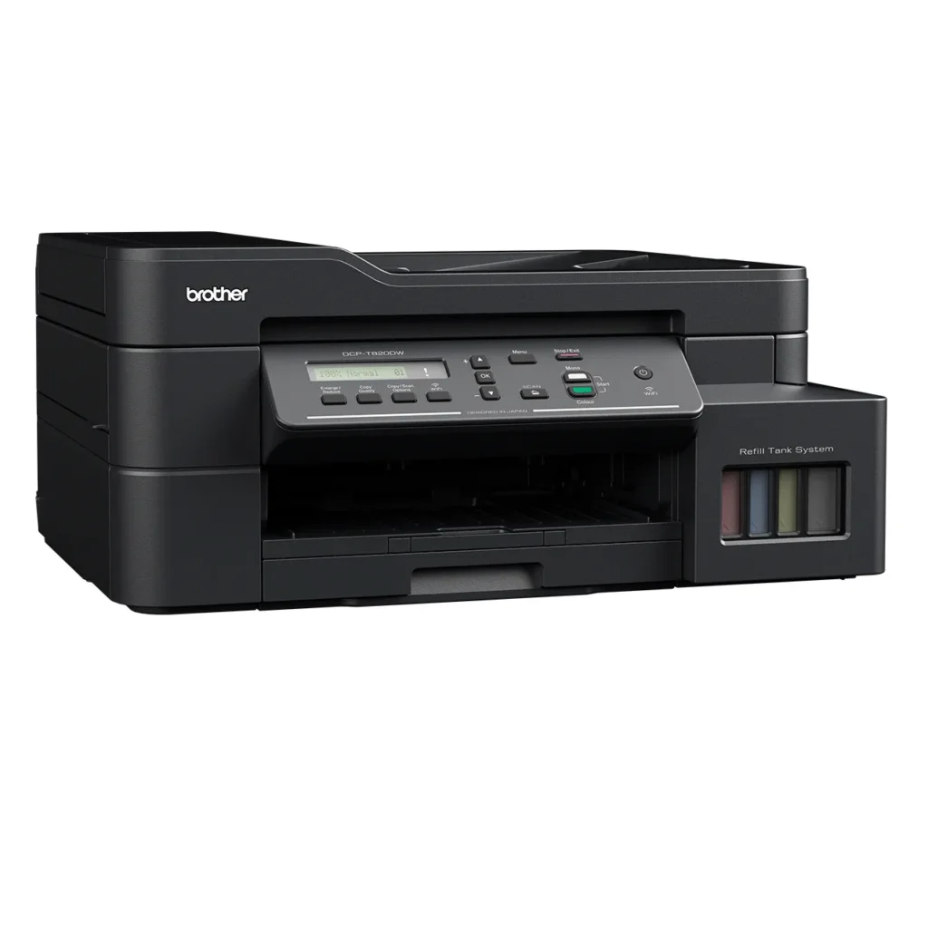 Brother DCP-T820DW Duplex Multi-Function Ink Tank Printer, A4 print speed up to 17ipm Black and 16.5ipm Color, WiFi, Ethernet, USB, Black