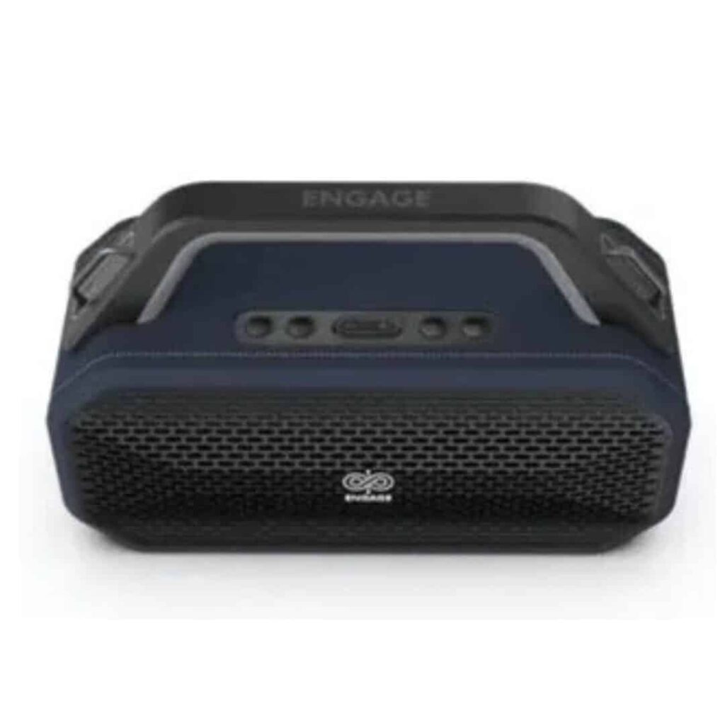 Engage 502 Portable Speaker, 100W (2x 50W) Sound Output, 70Hz-20KHz Frequency Response, 4.5″ Woofer & 1″ Tweeter Dual Speaker System, Bluetooth 5.3 Connectivity, 4000mAh Battery, Black