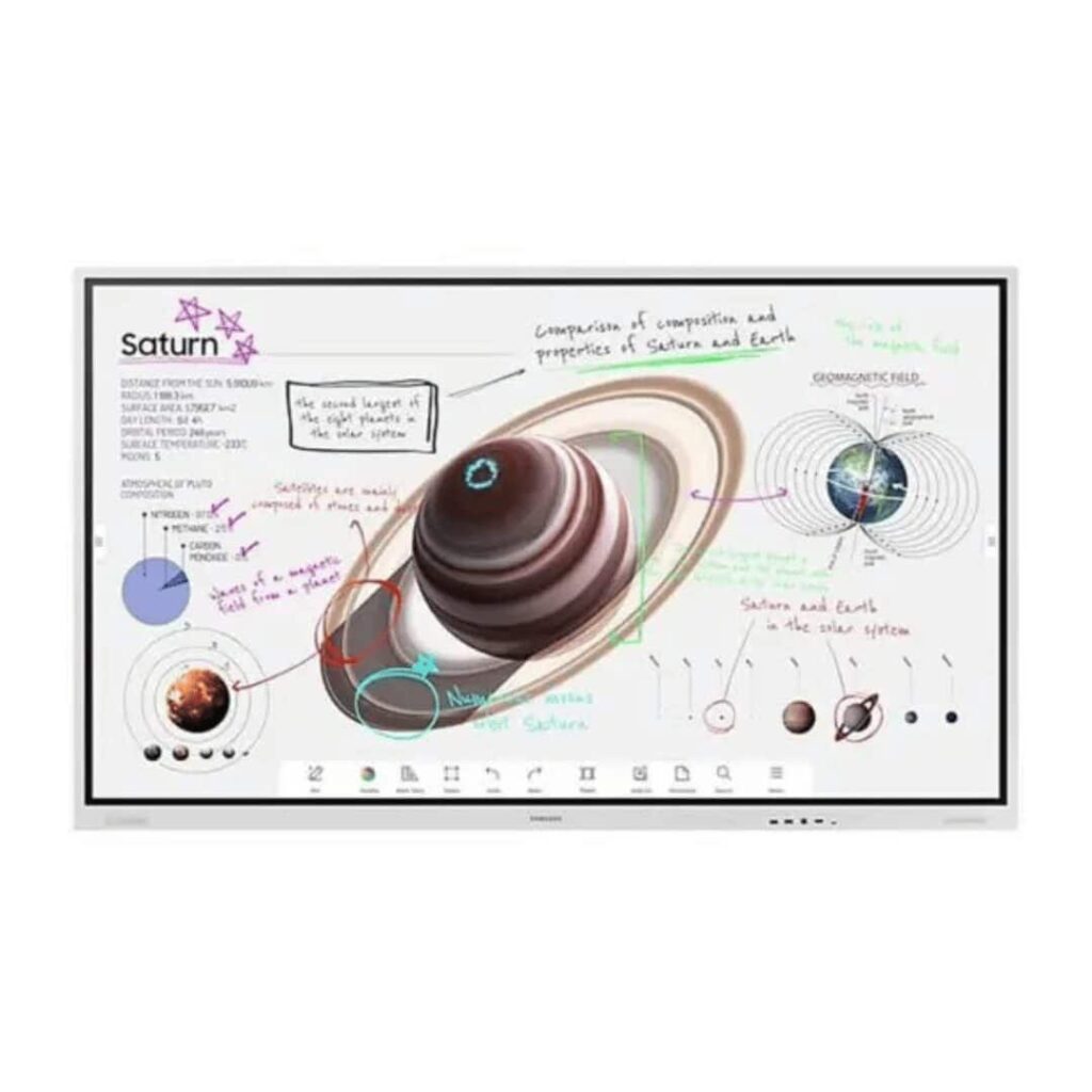 SAMSUNG Flip Pro WMB Interactive Display, 85″ 4K UHD VA Display, 75Hz Refresh Rate, 8ms Response Time, White