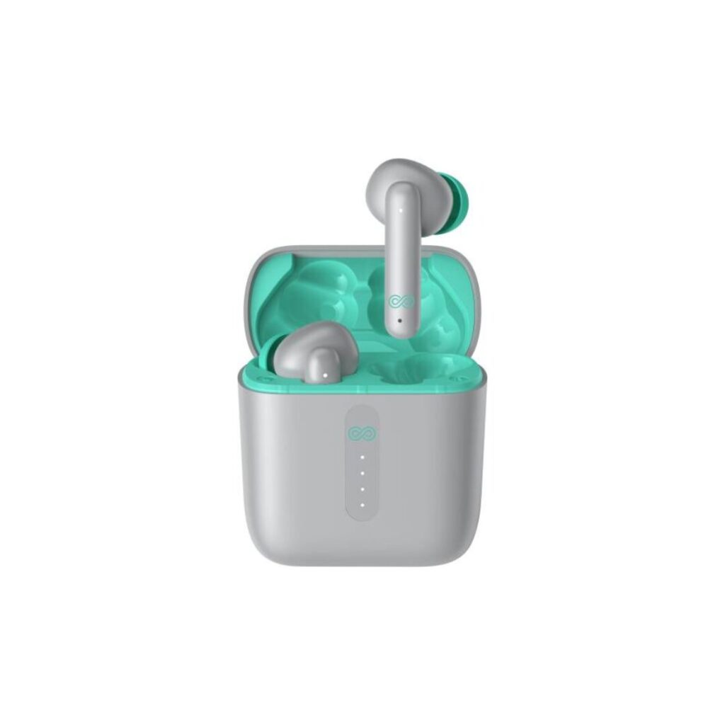 Engage PODS E92 Bluetooth Earbuds, 600mAh Charging Case Capacity, Bluetooth 5.3 Connectivity, Ergonomic Design, Touch Control, IPX5 Rated Protection, Gray