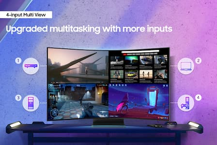 Samsung Odyssey Ark 2nd gen offers upgraded multitasking with 4 input.