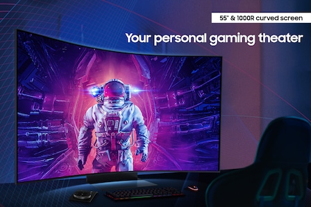 Samsung Odyssey Ark 2nd gen Ark delivers immersive game experience in 55 inch and 1000R curvature.