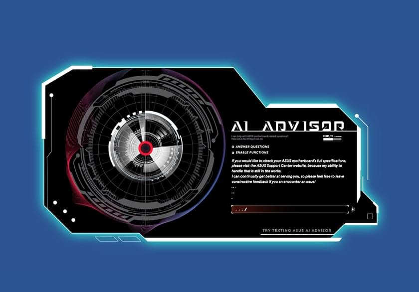 UI showing that ASUS AI Advisor can be set up in one click.