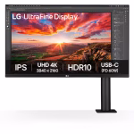 LG 32" 32UN880K 4K Ergo Monitor, IPS Display, USB-C with 60W Power Delivery, Black