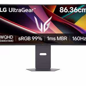 LG 34" 34G600A UltraGear™ Curved Gaming Monitor, WQHD Resolution, 160Hz Refresh Rate, 1ms Response Time, AMD FreeSync™ Premium, Black