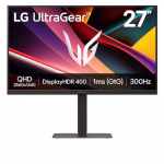 LG 27" 27G640A UltraGear™ QHD Gaming Monitor, IPS Panel, 300Hz Refresh Rate, 1ms Response Time, USB-C (PD 15W), Black