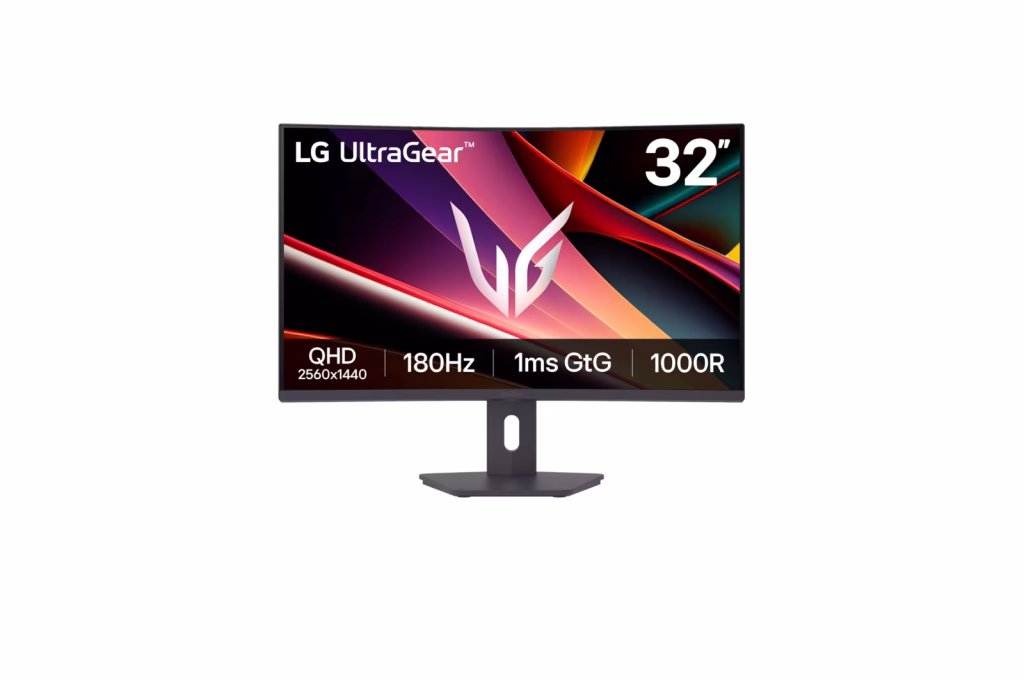 LG 32″ 32G600A UltraGear™ QHD Curved Gaming Monitor, 180Hz Refresh Rate, 1ms Response Time, AMD FreeSync™, Black