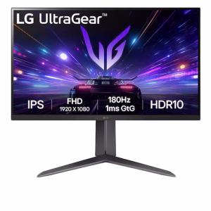LG 27" 27GS65F UltraGear Full HD IPS Gaming Monitor, 180Hz Refresh Rate, 1ms Response Time, HDR10, AMD FreeSync, Black