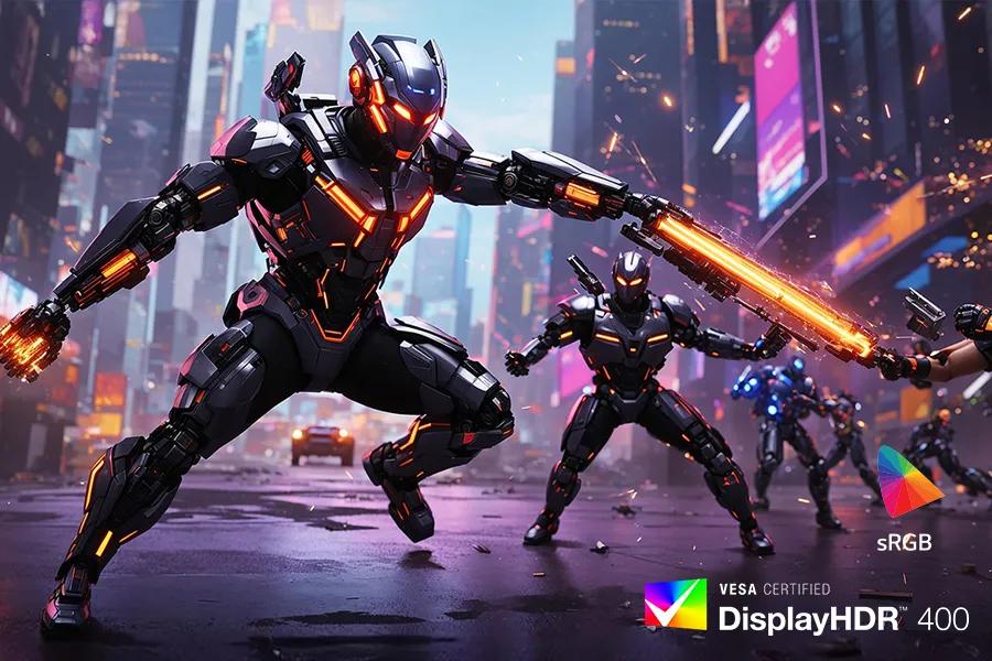 QHD clarity, bold colors, and DisplayHDR 400 brilliance 