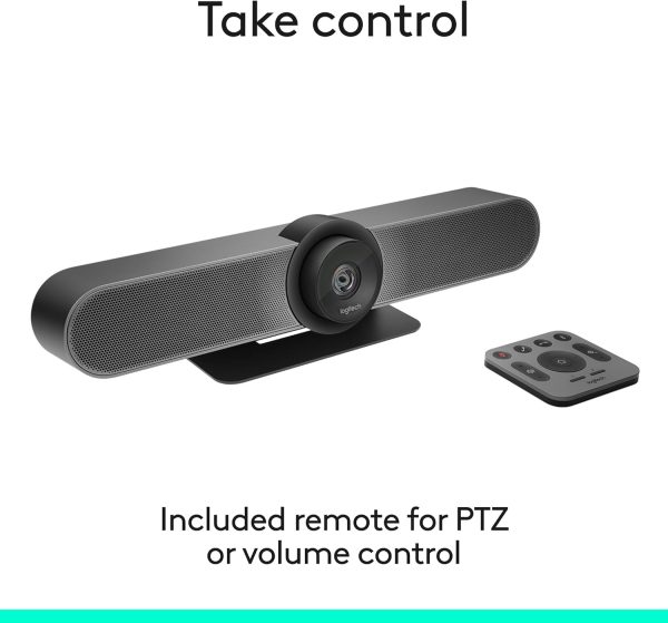 Logitech MeetUp Video Conferencing System, Ultra HD 4K/1080p/720p, Adjustable Speakers, Wide Field of View 120°, PC/Mac/Laptop/Macbook/Tablet - Black, 960-001101 - Image 2