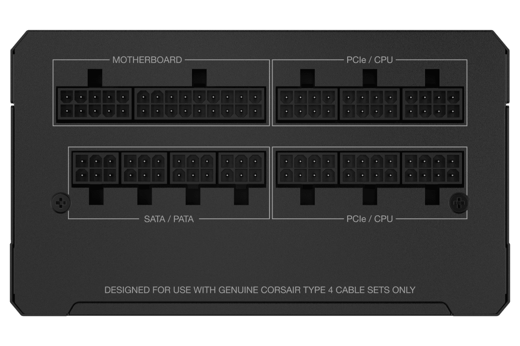 Close up shot of the fan on the CORSAIR RMe Series PSU cable section
