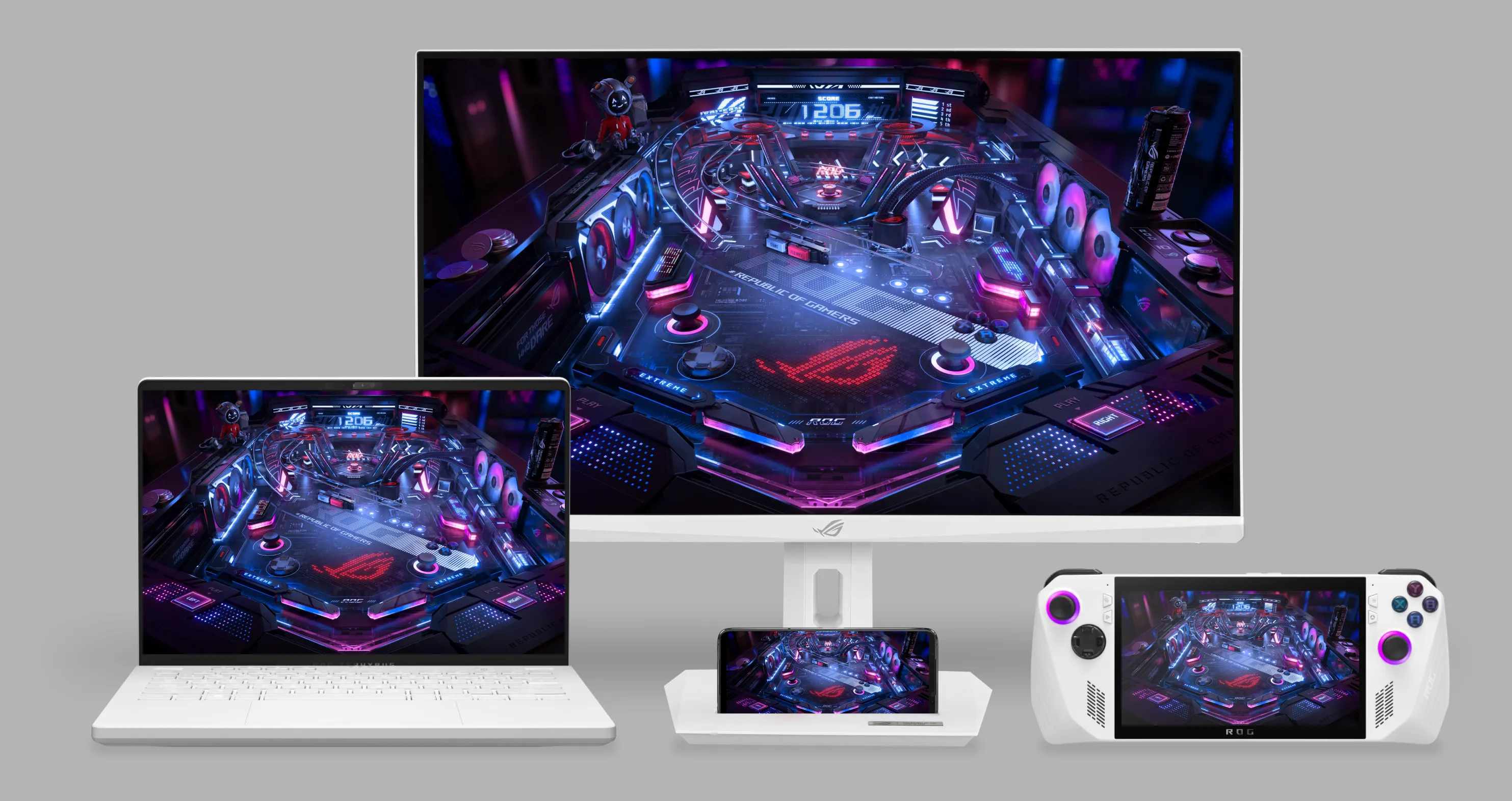 Close-up of the ASUS ROG Strix gaming monitor's USB Type-C and other connectivity ports for peripherals like gaming notebook, Ally and phone