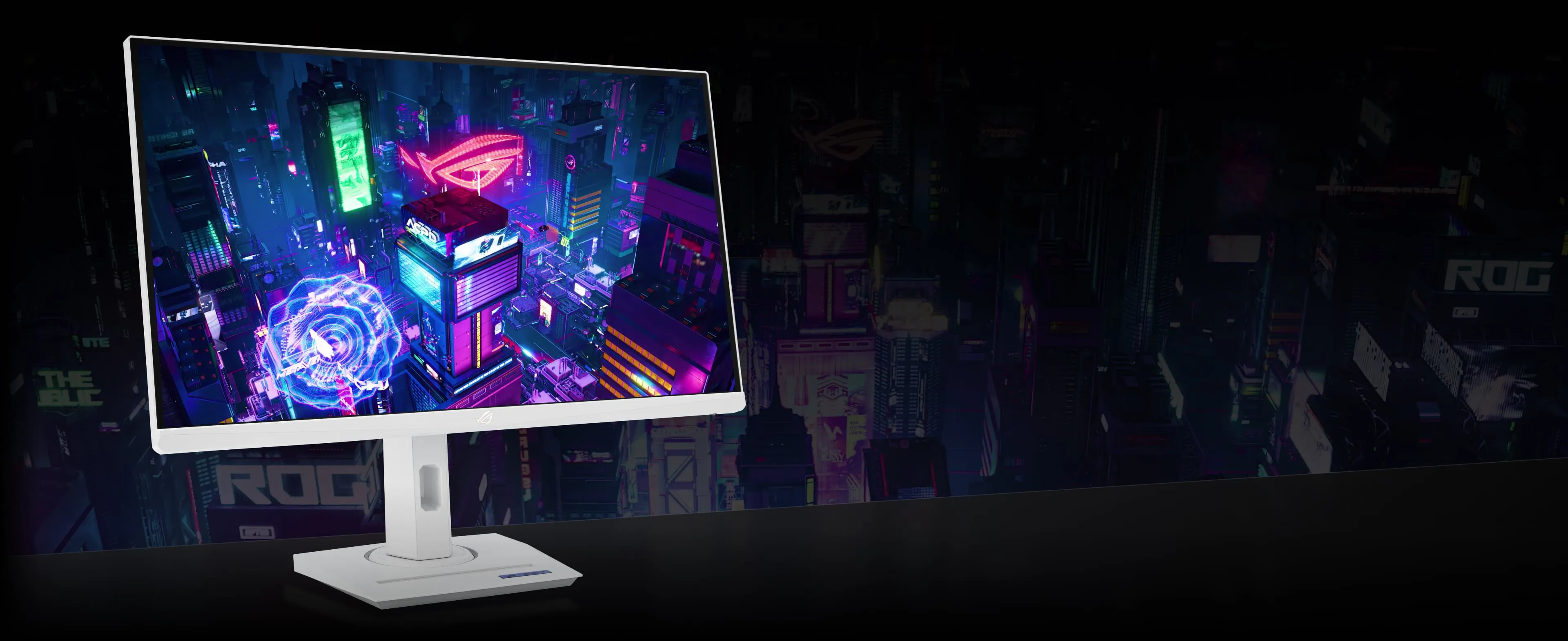 Rear view of the ASUS ROG Strix XG27ACS monitor showcasing the color report