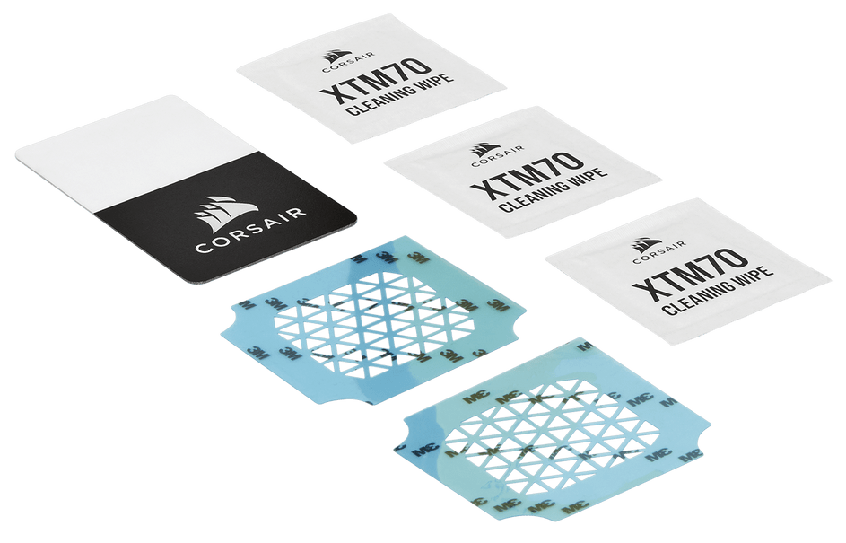The contents included with XTM70 such as cleaning wipes and applicator stencil.