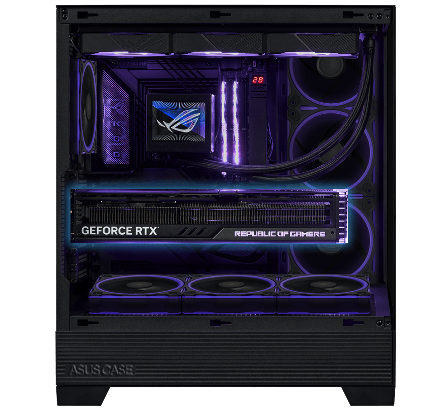 highlight on the ROG Strix RTX 40 series graphics card