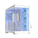 ASUS A32 PLUS ARGB ATX Gaming PC Case, 360mm radiators and 420mm graphics card compatibility, four pre-installed ARGB fans, White