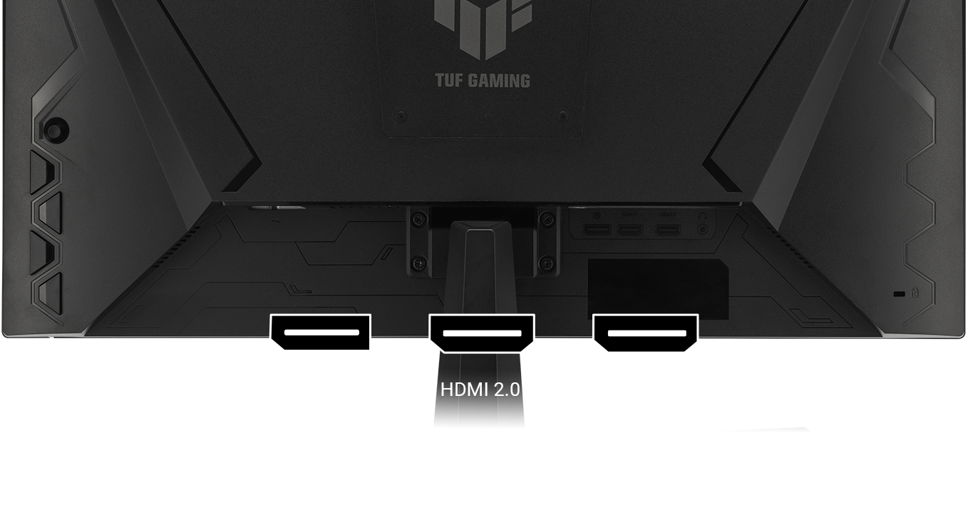 A multitude of connectivity options includes HDMI® 2.1, HDMI® 2.0, and DisplayPort™ 1.4 ports.