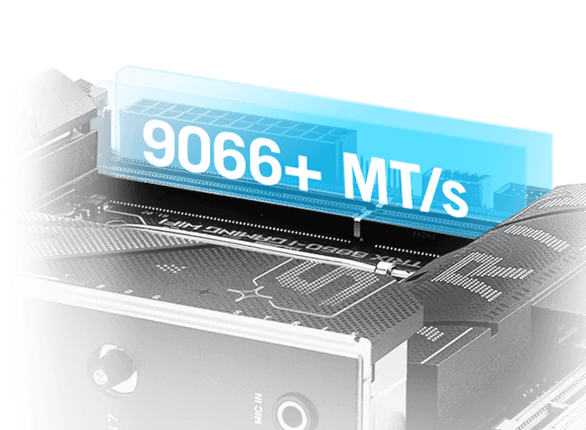 The Strix B860-I lets you overclock memory up to 9066+ MT/s