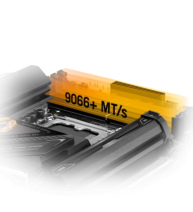 The Strix Z890-H lets you overclock memory up to 9066+ MT/s
