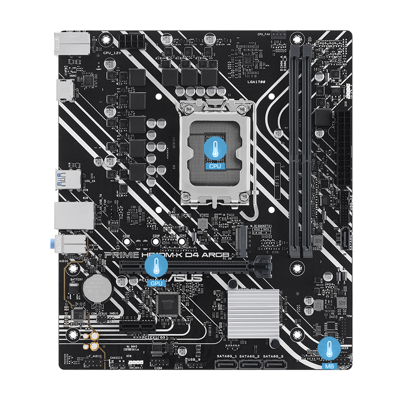 Prime motherboard with multiple temperature sources image