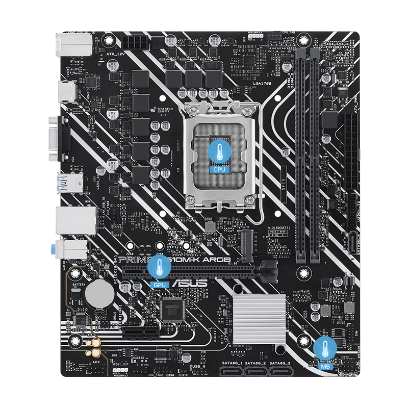 Prime motherboard with multiple temperature sources image