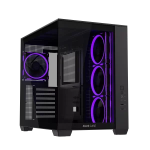 ASUS A32 PLUS ATX  ARGB Gaming PC, 360mm radiators and 420mm graphics cards compatibility, four pre-installed ARGB fans, Black
