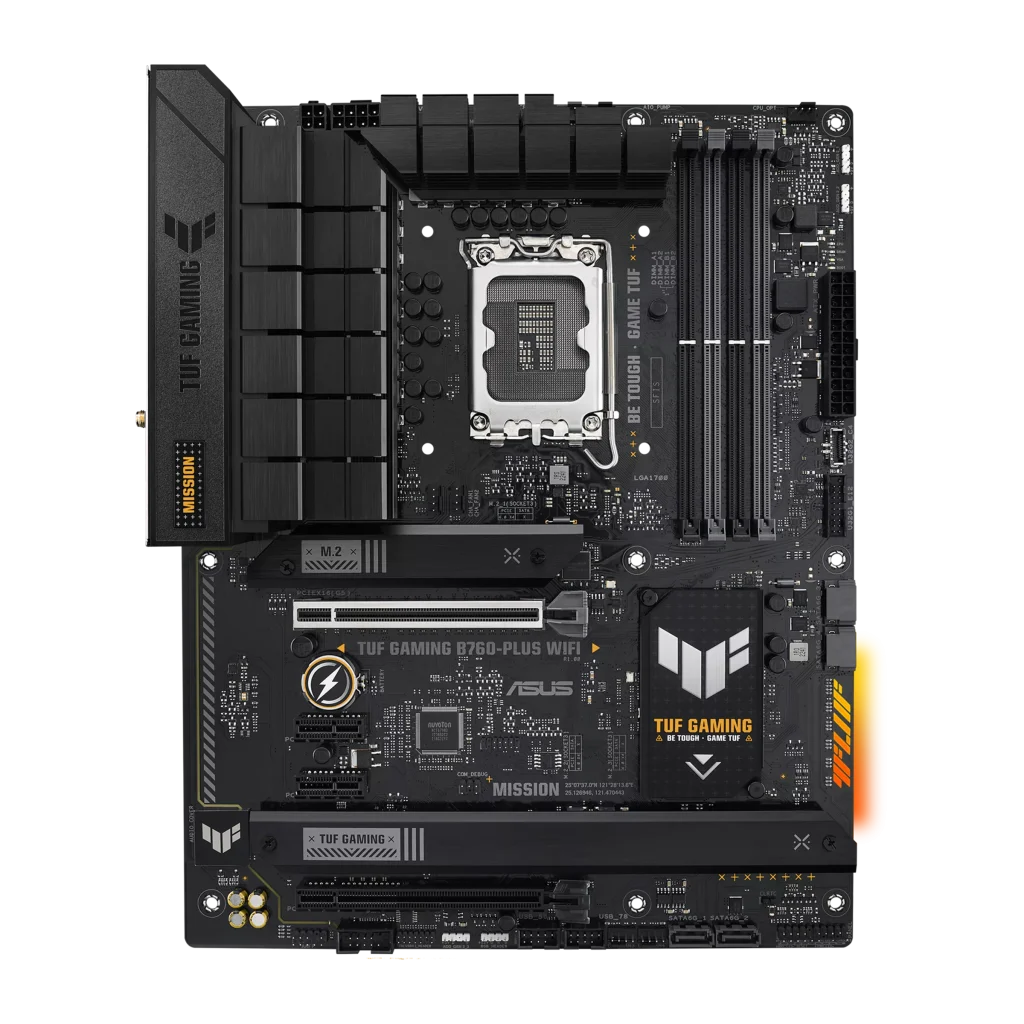 ASUS TUF GAMING B760-PLUS WIFI Motherboard, PCIe® 5.0, USB 3.2 Gen 2×2 Type-C® and a front-panel USB 3.2 Gen 2 Type-C® header, WiFi 6