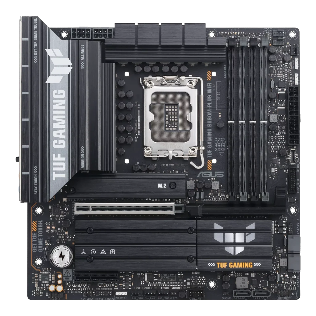 ASUS TUF GAMING B860M-PLUS WIFI Motherboard, PCIe 5.0 Slot, WIFI 7, 2.5Gb Ethernet, Aura Sync, Black