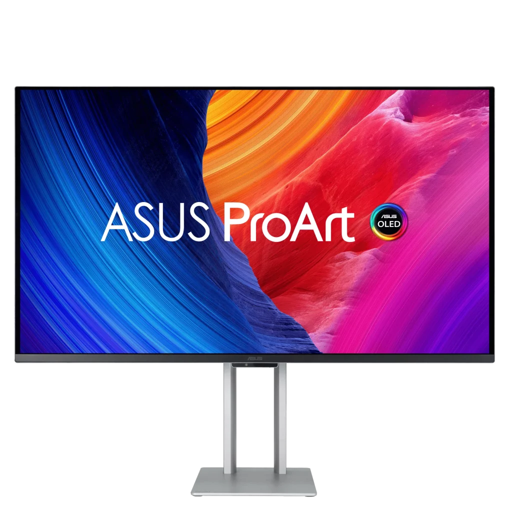 ASUS ProArt Display OLED PA32UCDM Professional Monitor – 32-inch (31.5 inch viewable), 4K UHD (3840 x 2160), QD-OLED, Ultra-slim, 240Hz, 0.1ms, Auto Calibration, HDR-10, HLG, Dolby Vision, 99% DCI-P3, ΔE < 1, Thunderbolt™ 4 PD 96W, Calman Ready, ColourSpace Integration, Ergonomic Stand, Green Sustainability, Silver